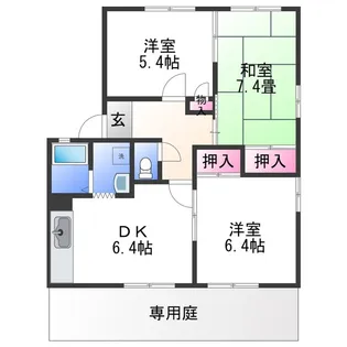 フレグランス中松江【1階】の間取り