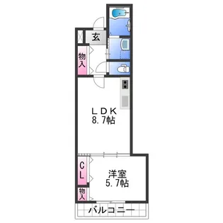 フジパレス黒田Ⅶ番館【2階】の間取り
