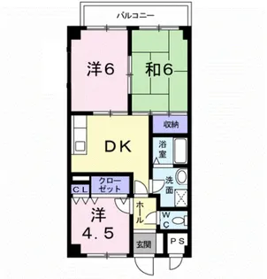 ハーベスト壱番館【4階】の間取り