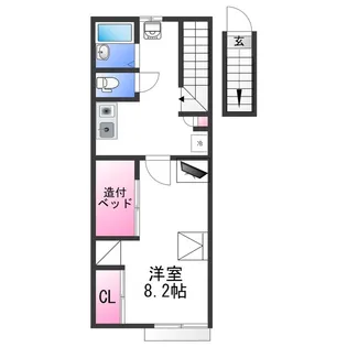 レオパレス仲【2階】の間取り