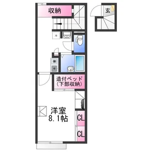 レオパレスレイズ【2階】の間取り