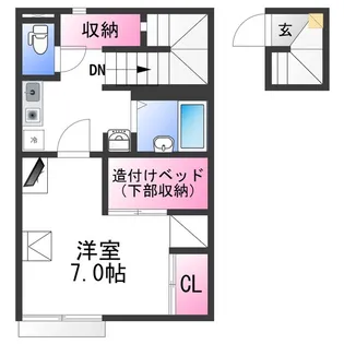 レオパレス北出島【2階】の間取り