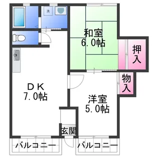嶋本マンション【1階】の間取り