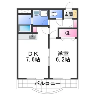 メゾン紀三井寺Ⅱ【1階】の間取り