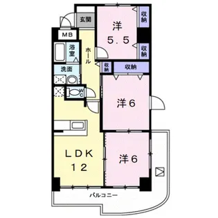 アズゥ−ル【4階】の間取り
