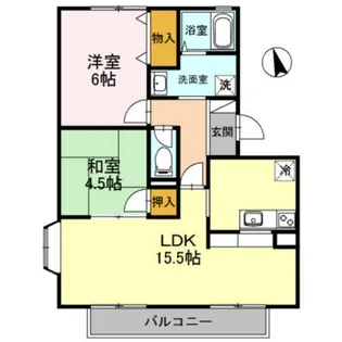 2LDKの間取り画像