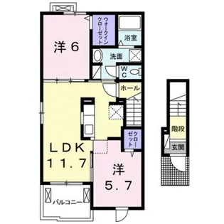 ベルファミーユ Ⅱ【2階】の間取り