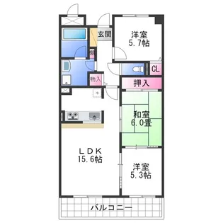 ノイフロイデ【5階】の間取り