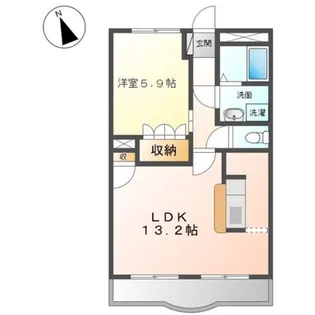 1LDKの間取り画像