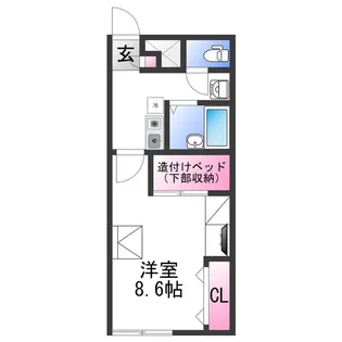 レオパレスウエストヒルズ【1階】の間取り