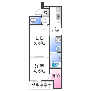 フジパレス新中通Ⅲ番館【2階】の間取り