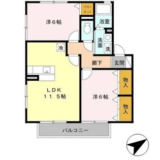 ウィルモアシャトー A棟【1階】の間取り