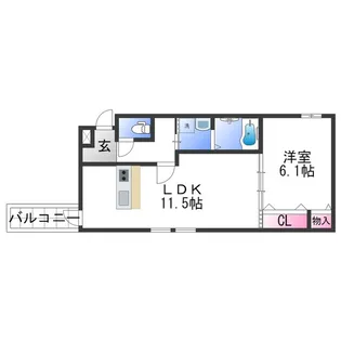 フジパレス黒田Ⅰ番館【1階】の間取り