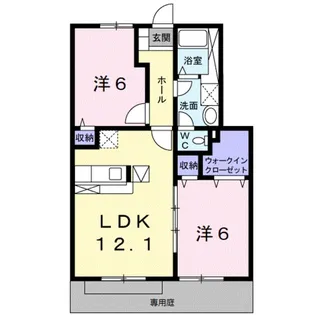 ソレアード・パレⅡ【1階】の間取り