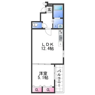 グランフロイデ六十谷【1階】の間取り