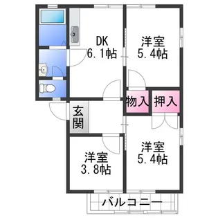 ハイツ森【1階】の間取り