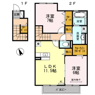 D−room松江東【2階】の間取り