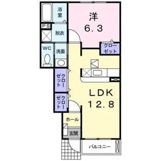 ミッテ・ドルフ西国分Ⅰ【1階】の間取り