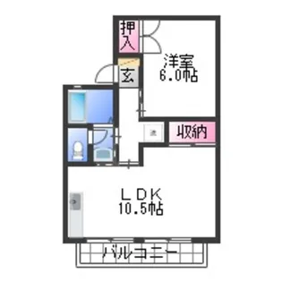 セジュールのざきC棟【2階】の間取り