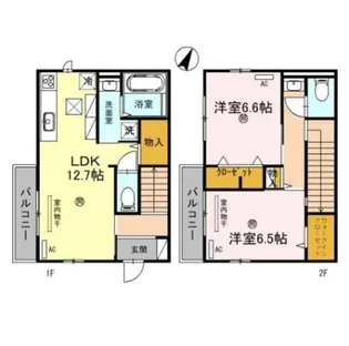 和歌山県和歌山市堀止西2丁目【テラスハウス】の間取り