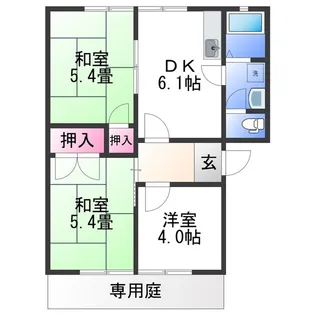 ディアス城山【1階】の間取り