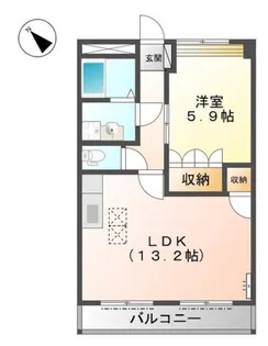 サザンコート26【1階】の間取り