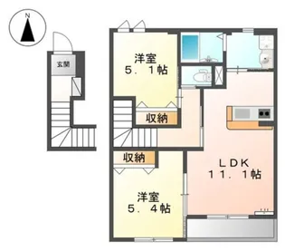プルメリア加納【2階】の間取り