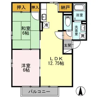グリーンハイツ北山 Ⅰ【2階】の間取り
