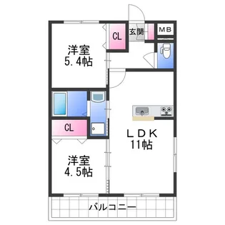 カサ・エイト【2階】の間取り