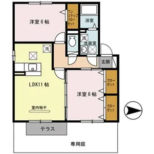 カーザ・エフリール A棟【2階】の間取り