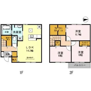 和歌山県和歌山市三葛【テラスハウス】の間取り