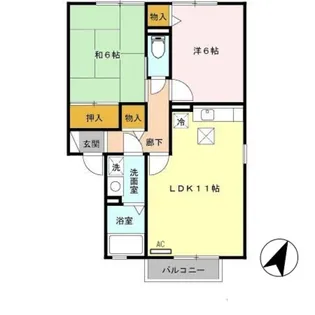 2LDKの間取り画像