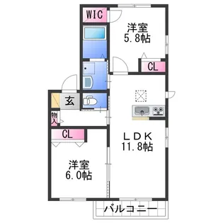 シャーメゾン松江北【2階】の間取り