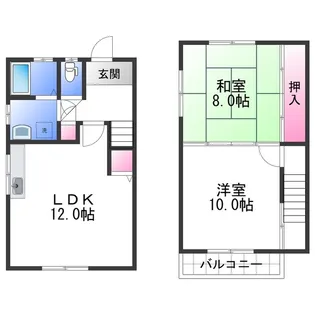弘西アパート【2階】の間取り