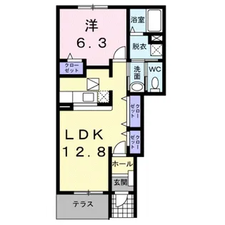 グラースアンジュⅡ【1階】の間取り