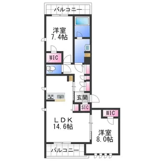 BEREO Rian【3階】の間取り