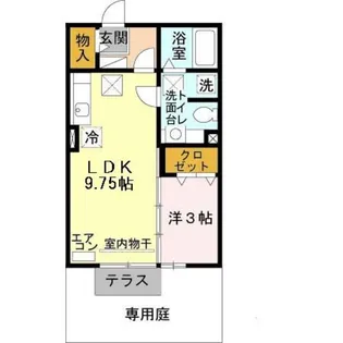 メゾンドゥソレイユ【1階】の間取り