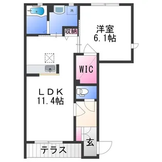 シャーメゾンふじいⅠ【1階】の間取り