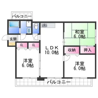 メゾンクロダ壱番館【2階】の間取り