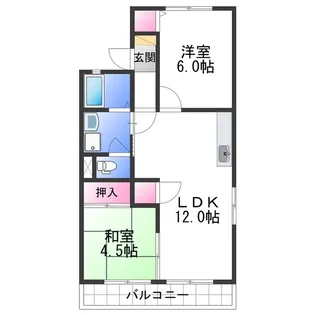 セジュール日高【1階】の間取り