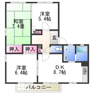 フレグランス中松江【2階】の間取り