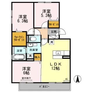 メゾンドヒル【2階】の間取り