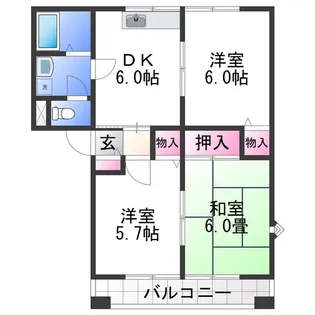 グリーンフルうちはら【2階】の間取り