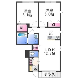 シャーメゾンフローラ【1階】の間取り