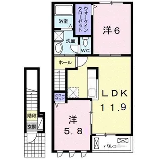 アーベンロートA【2階】の間取り