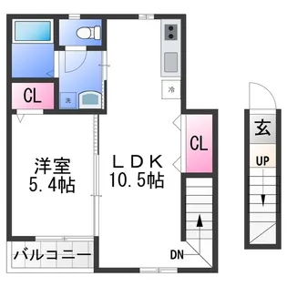 TJ鳴神2 A棟【2階】の間取り