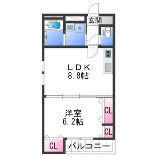 フジパレス城北Ⅲ番館【1階】の間取り
