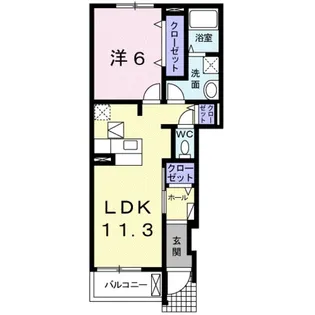 フィオーレ Ⅱ【1階】の間取り