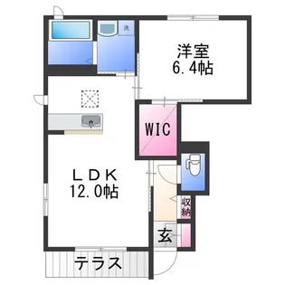 シャーメゾン岸宮【1階】の間取り