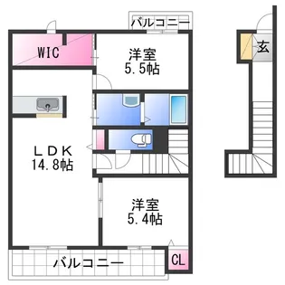 和歌浦ガーデンテラス【2階】の間取り